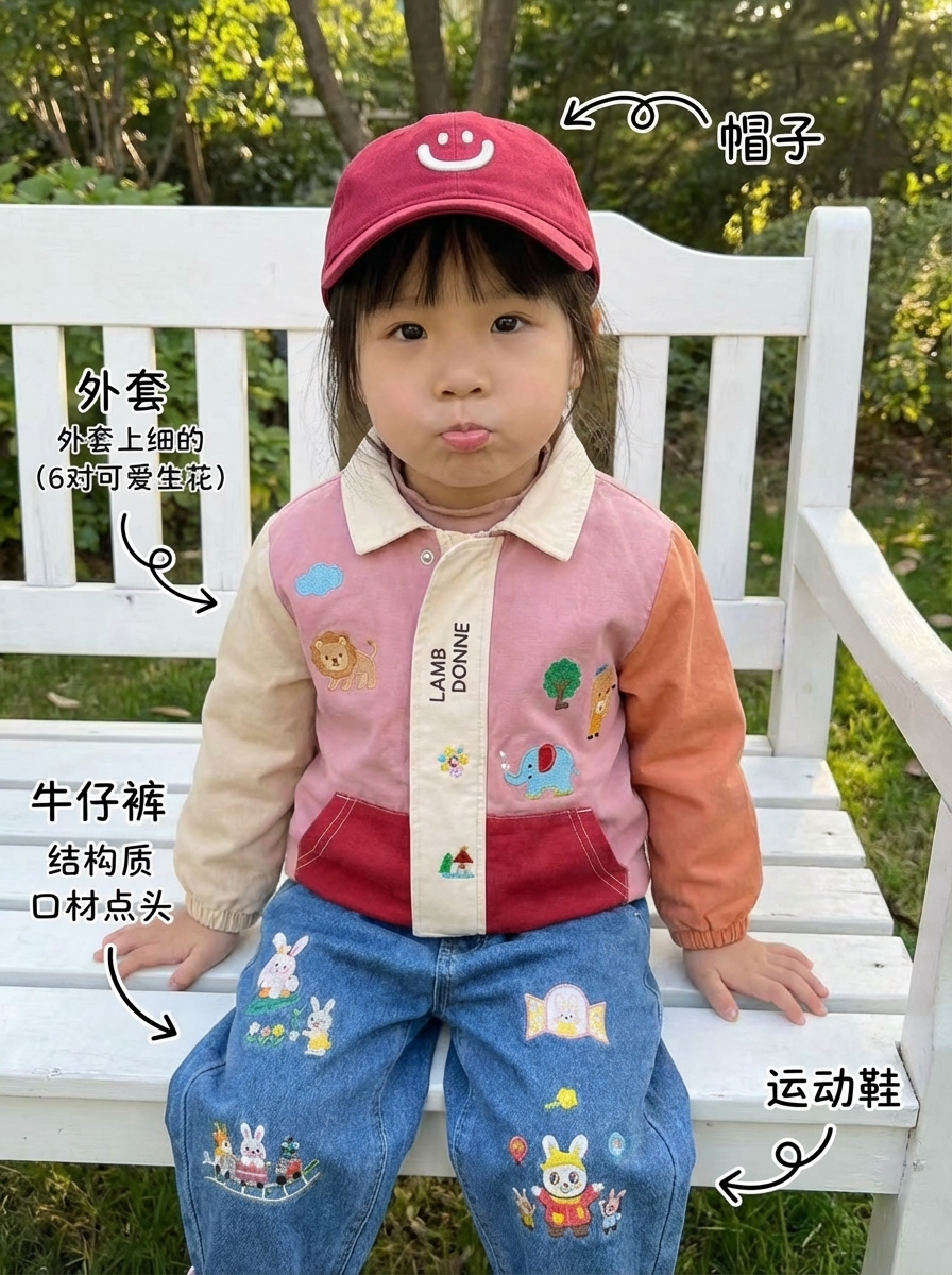 Park bench outfit display